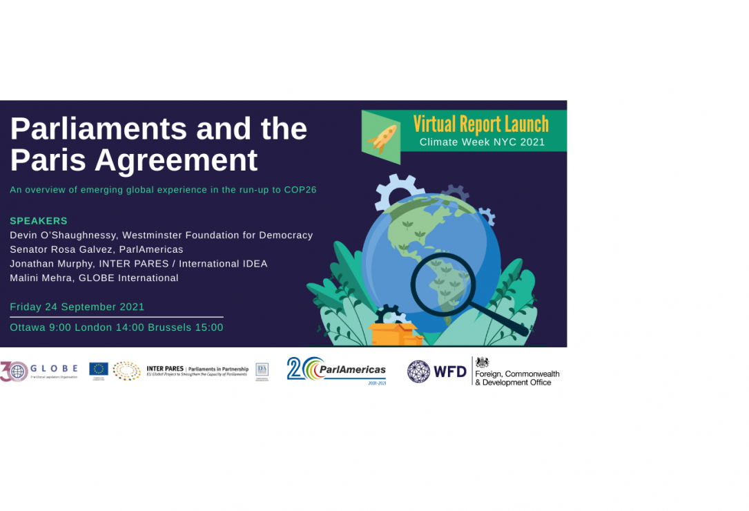 'Parliaments And The Paris Agreement' - Virtual Report Launch On 24 September