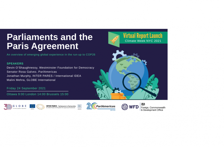 'Los Parlamentos y el Acuerdo de París': Lanzamiento del Informe Virtual Evento pasado - 24 de septiembre de 2021